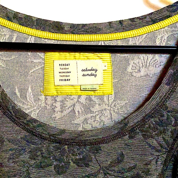 Anthropologie Structured Floral Gray Knit Dress - Picture 3 of 4